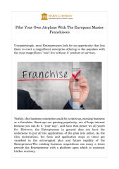 Pilot Your Own Airplane With The European Master Franchisees.pdf