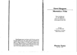 BERGSON, Henri. Memória e Vida.pdf