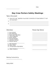 Day Crew Safety Meetings (1).doc